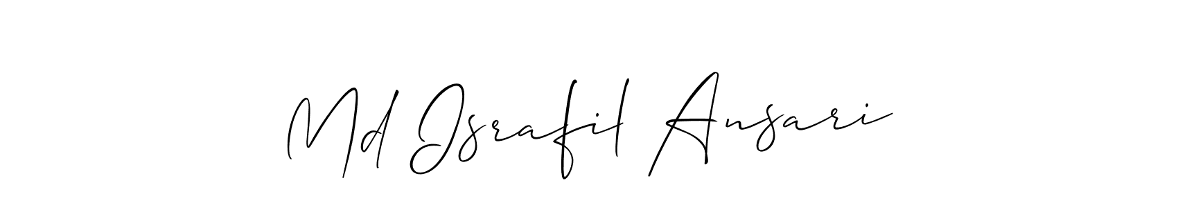 Also You can easily find your signature by using the search form. We will create Md Israfil Ansari name handwritten signature images for you free of cost using Allison_Script sign style. Md Israfil Ansari signature style 2 images and pictures png