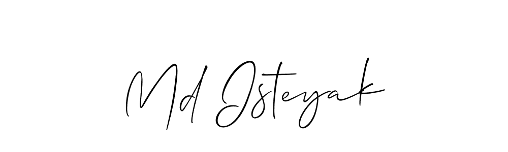 Also You can easily find your signature by using the search form. We will create Md Isteyak name handwritten signature images for you free of cost using Allison_Script sign style. Md Isteyak signature style 2 images and pictures png