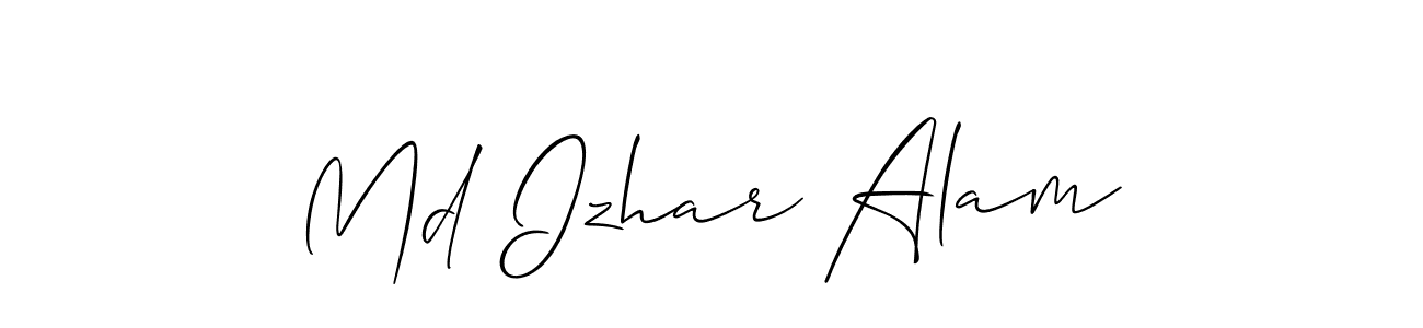 How to make Md Izhar Alam name signature. Use Allison_Script style for creating short signs online. This is the latest handwritten sign. Md Izhar Alam signature style 2 images and pictures png