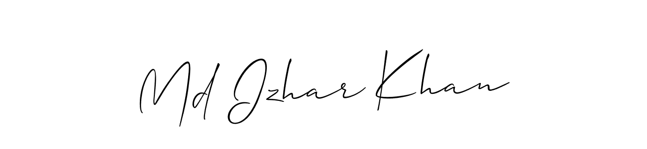 How to Draw Md Izhar Khan signature style? Allison_Script is a latest design signature styles for name Md Izhar Khan. Md Izhar Khan signature style 2 images and pictures png