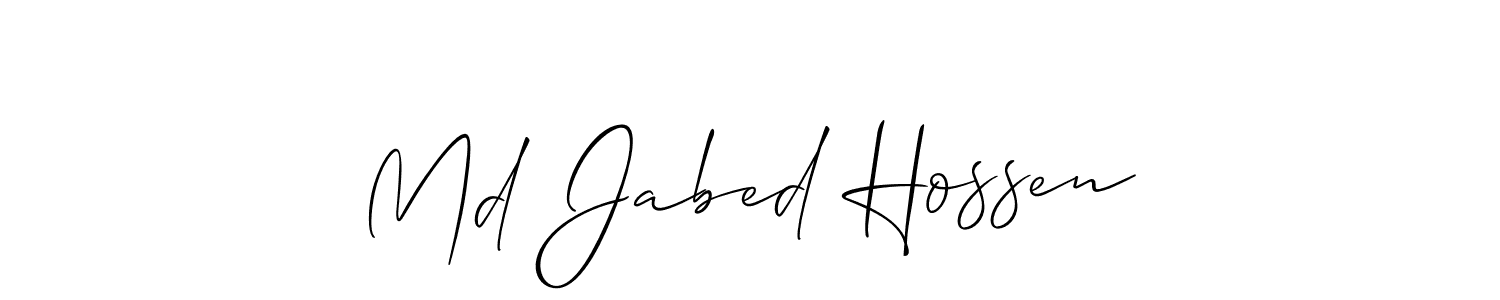 How to make Md Jabed Hossen signature? Allison_Script is a professional autograph style. Create handwritten signature for Md Jabed Hossen name. Md Jabed Hossen signature style 2 images and pictures png