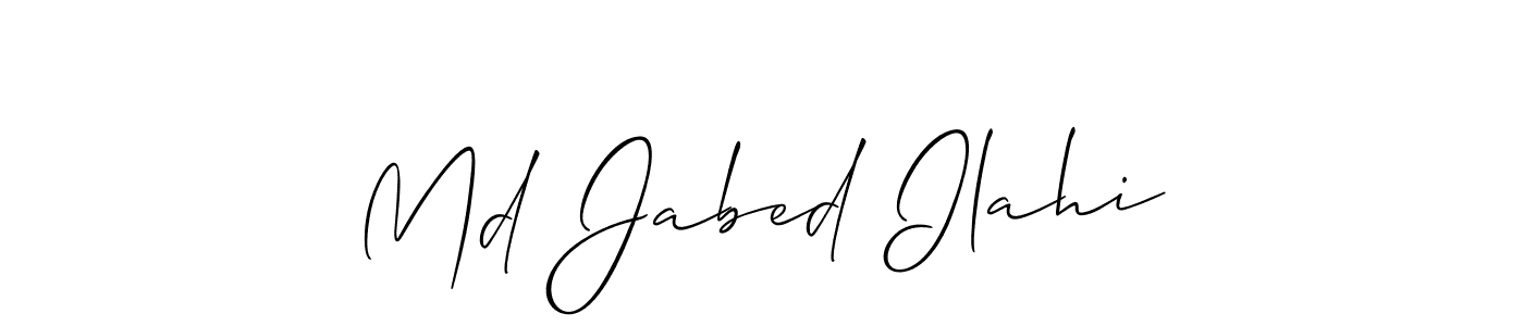 Create a beautiful signature design for name Md Jabed Ilahi. With this signature (Allison_Script) fonts, you can make a handwritten signature for free. Md Jabed Ilahi signature style 2 images and pictures png