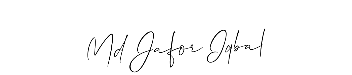 Make a beautiful signature design for name Md Jafor Iqbal. With this signature (Allison_Script) style, you can create a handwritten signature for free. Md Jafor Iqbal signature style 2 images and pictures png