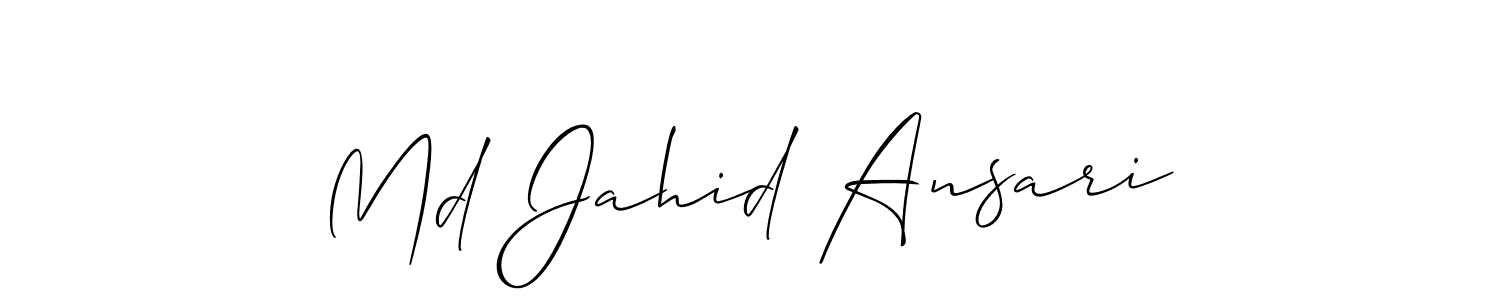 Similarly Allison_Script is the best handwritten signature design. Signature creator online .You can use it as an online autograph creator for name Md Jahid Ansari. Md Jahid Ansari signature style 2 images and pictures png