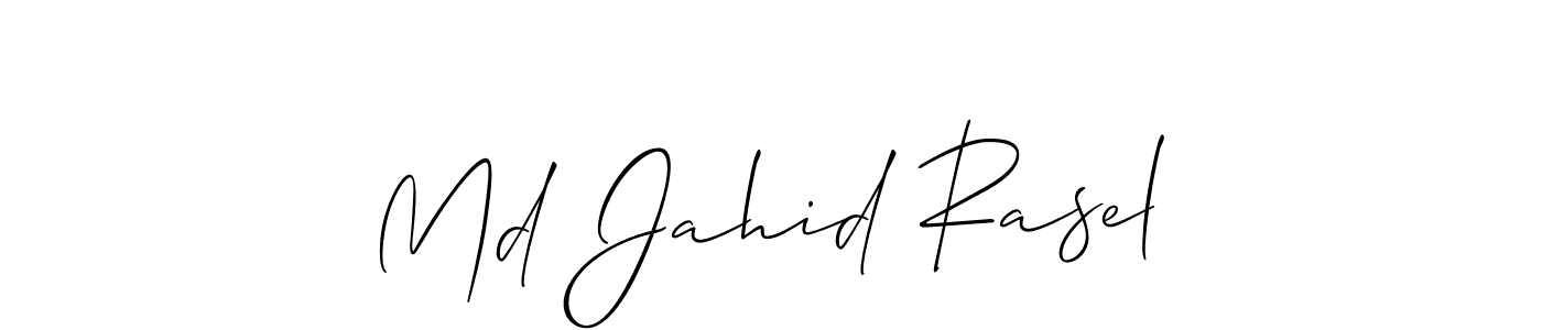 The best way (Allison_Script) to make a short signature is to pick only two or three words in your name. The name Md Jahid Rasel include a total of six letters. For converting this name. Md Jahid Rasel signature style 2 images and pictures png