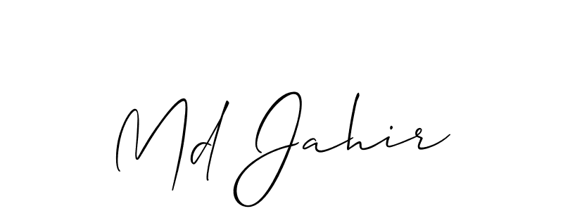Make a beautiful signature design for name Md Jahir. With this signature (Allison_Script) style, you can create a handwritten signature for free. Md Jahir signature style 2 images and pictures png