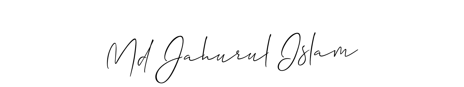 The best way (Allison_Script) to make a short signature is to pick only two or three words in your name. The name Md Jahurul Islam include a total of six letters. For converting this name. Md Jahurul Islam signature style 2 images and pictures png