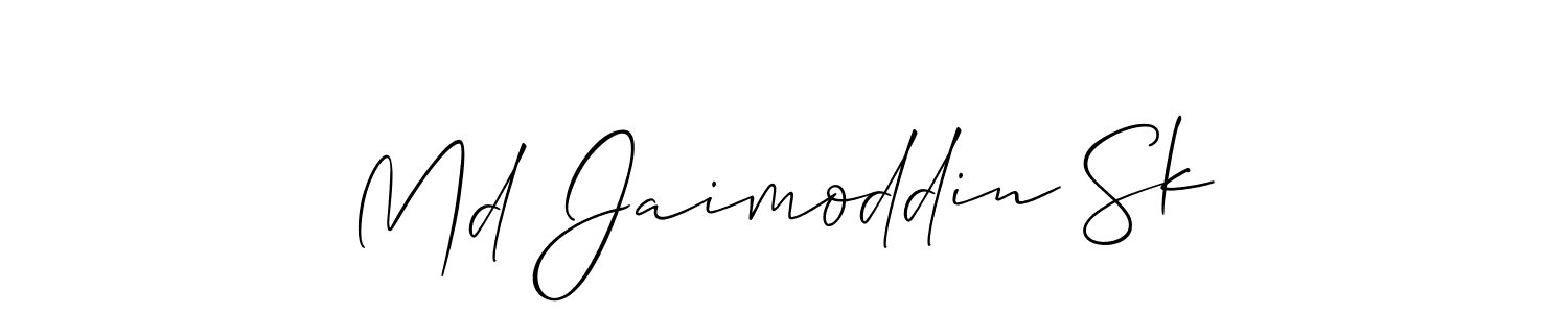 Make a beautiful signature design for name Md Jaimoddin Sk. With this signature (Allison_Script) style, you can create a handwritten signature for free. Md Jaimoddin Sk signature style 2 images and pictures png