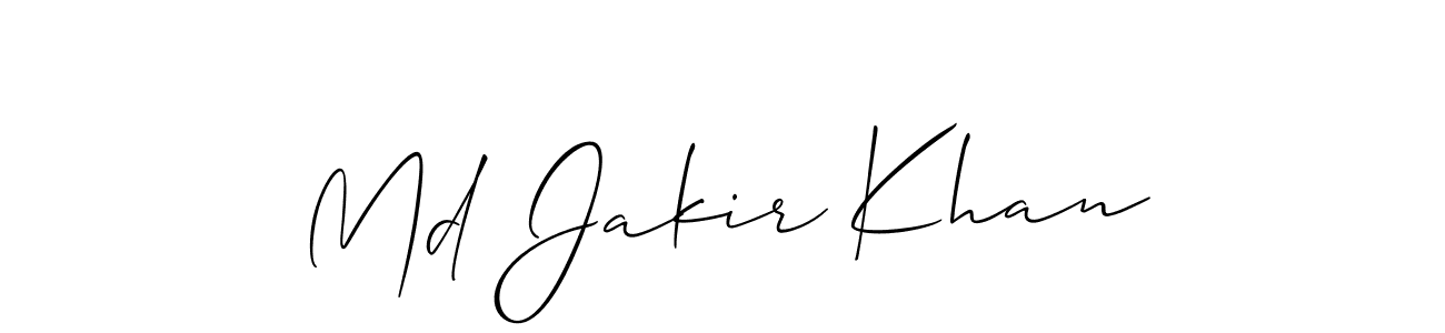 Make a short Md Jakir Khan signature style. Manage your documents anywhere anytime using Allison_Script. Create and add eSignatures, submit forms, share and send files easily. Md Jakir Khan signature style 2 images and pictures png