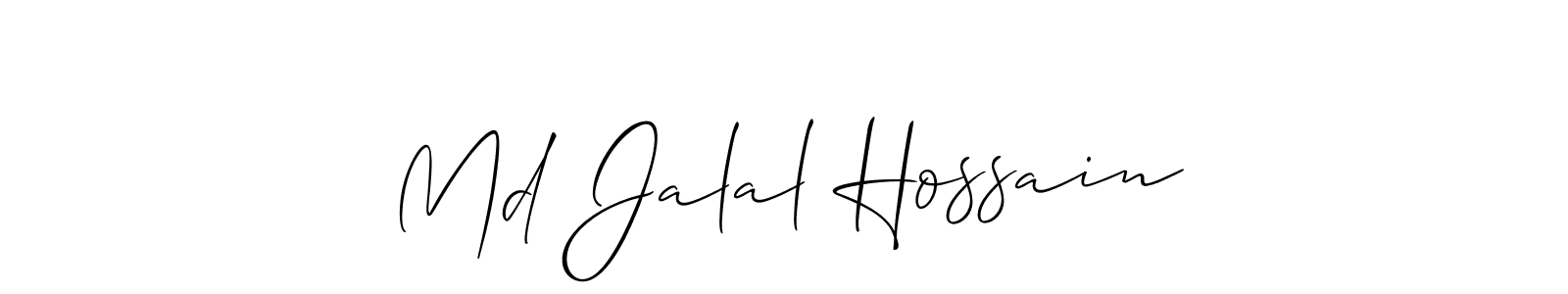 Use a signature maker to create a handwritten signature online. With this signature software, you can design (Allison_Script) your own signature for name Md Jalal Hossain. Md Jalal Hossain signature style 2 images and pictures png