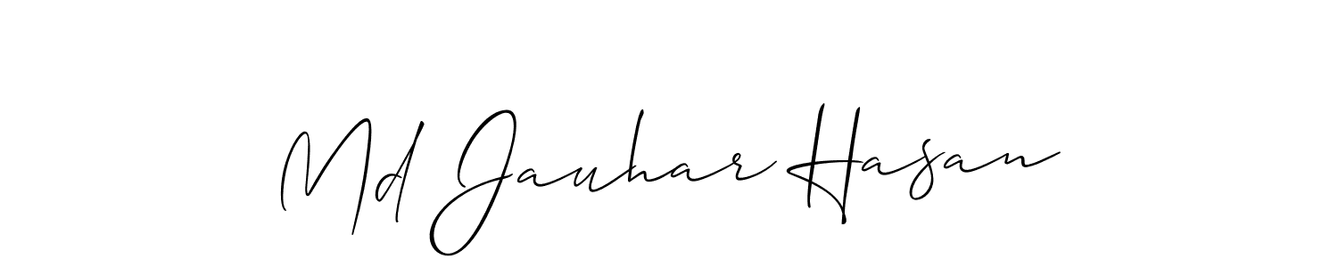 Also You can easily find your signature by using the search form. We will create Md Jauhar Hasan name handwritten signature images for you free of cost using Allison_Script sign style. Md Jauhar Hasan signature style 2 images and pictures png