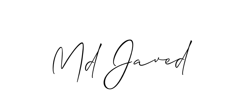 The best way (Allison_Script) to make a short signature is to pick only two or three words in your name. The name Md Javed include a total of six letters. For converting this name. Md Javed signature style 2 images and pictures png