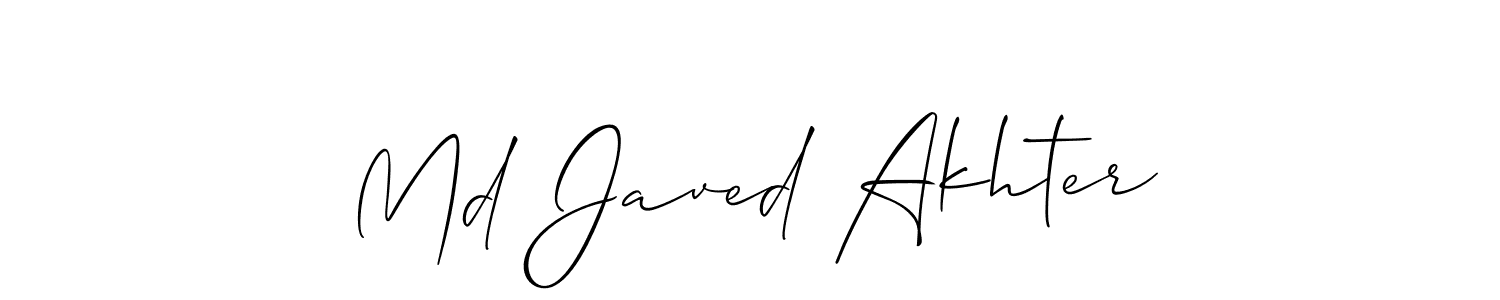 Md Javed Akhter stylish signature style. Best Handwritten Sign (Allison_Script) for my name. Handwritten Signature Collection Ideas for my name Md Javed Akhter. Md Javed Akhter signature style 2 images and pictures png