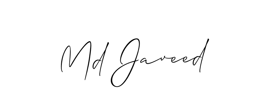 Use a signature maker to create a handwritten signature online. With this signature software, you can design (Allison_Script) your own signature for name Md Javeed. Md Javeed signature style 2 images and pictures png