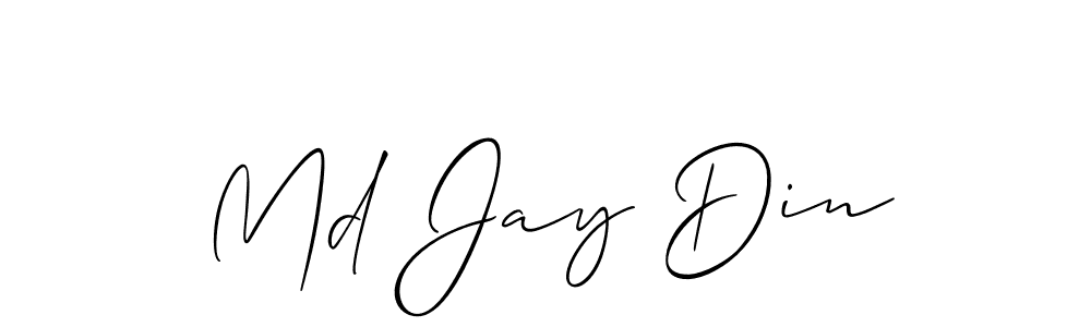 How to make Md Jay Din name signature. Use Allison_Script style for creating short signs online. This is the latest handwritten sign. Md Jay Din signature style 2 images and pictures png