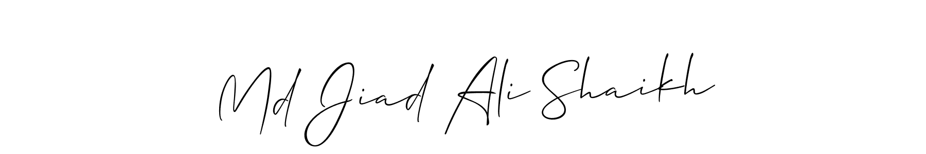 Similarly Allison_Script is the best handwritten signature design. Signature creator online .You can use it as an online autograph creator for name Md Jiad Ali Shaikh. Md Jiad Ali Shaikh signature style 2 images and pictures png