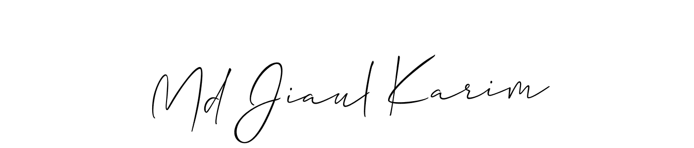 You should practise on your own different ways (Allison_Script) to write your name (Md Jiaul Karim) in signature. don't let someone else do it for you. Md Jiaul Karim signature style 2 images and pictures png