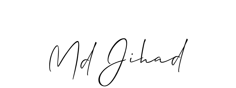 if you are searching for the best signature style for your name Md Jihad. so please give up your signature search. here we have designed multiple signature styles  using Allison_Script. Md Jihad signature style 2 images and pictures png