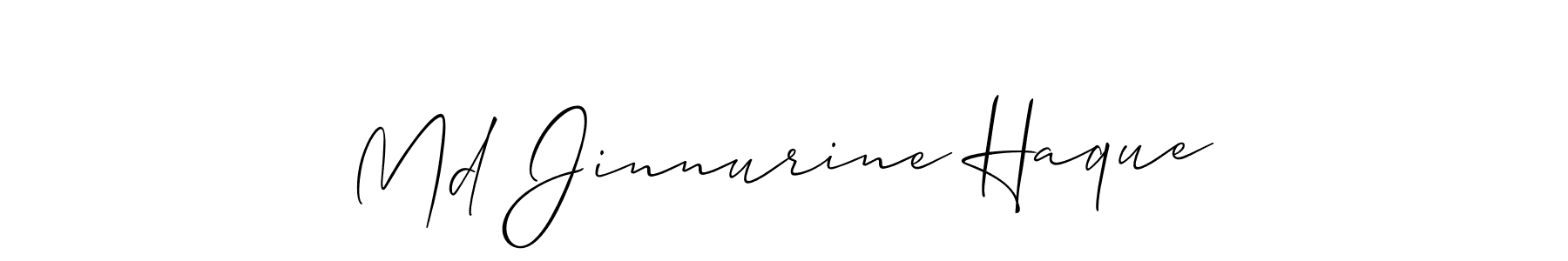 Make a beautiful signature design for name Md Jinnurine Haque. With this signature (Allison_Script) style, you can create a handwritten signature for free. Md Jinnurine Haque signature style 2 images and pictures png
