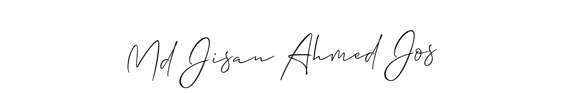 Make a beautiful signature design for name Md Jisan Ahmed Jos. With this signature (Allison_Script) style, you can create a handwritten signature for free. Md Jisan Ahmed Jos signature style 2 images and pictures png