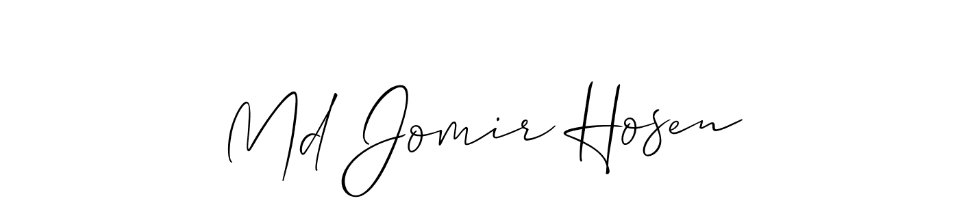 Make a short Md Jomir Hosen signature style. Manage your documents anywhere anytime using Allison_Script. Create and add eSignatures, submit forms, share and send files easily. Md Jomir Hosen signature style 2 images and pictures png