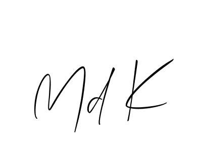 Create a beautiful signature design for name Md K. With this signature (Allison_Script) fonts, you can make a handwritten signature for free. Md K signature style 2 images and pictures png