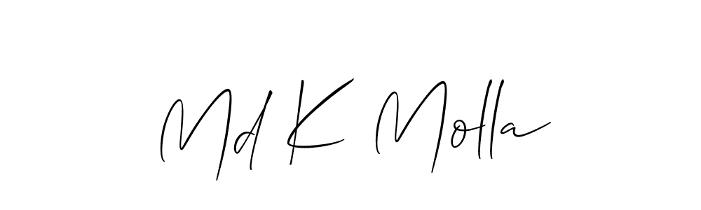 Use a signature maker to create a handwritten signature online. With this signature software, you can design (Allison_Script) your own signature for name Md K Molla. Md K Molla signature style 2 images and pictures png