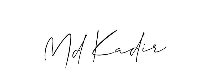 Create a beautiful signature design for name Md Kadir. With this signature (Allison_Script) fonts, you can make a handwritten signature for free. Md Kadir signature style 2 images and pictures png