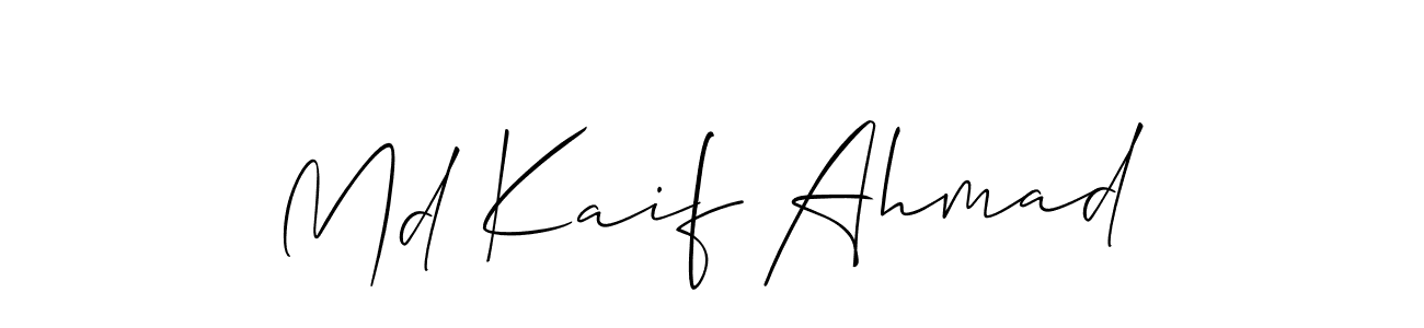 It looks lik you need a new signature style for name Md Kaif Ahmad. Design unique handwritten (Allison_Script) signature with our free signature maker in just a few clicks. Md Kaif Ahmad signature style 2 images and pictures png