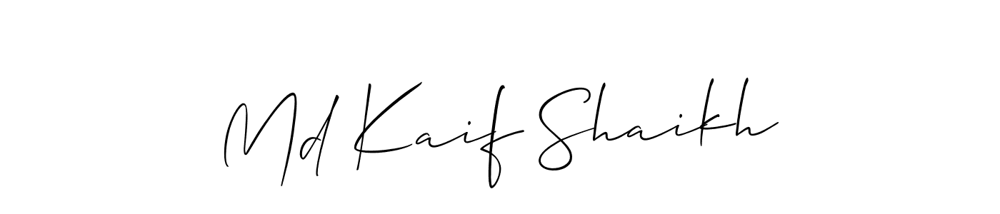 You should practise on your own different ways (Allison_Script) to write your name (Md Kaif Shaikh) in signature. don't let someone else do it for you. Md Kaif Shaikh signature style 2 images and pictures png