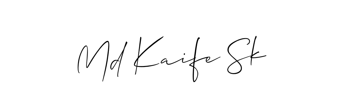 if you are searching for the best signature style for your name Md Kaife Sk. so please give up your signature search. here we have designed multiple signature styles  using Allison_Script. Md Kaife Sk signature style 2 images and pictures png