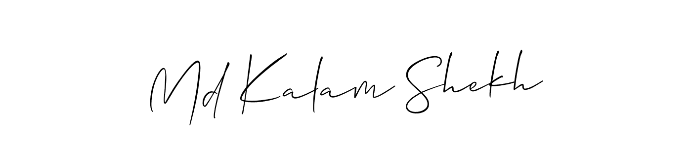 Make a beautiful signature design for name Md Kalam Shekh. With this signature (Allison_Script) style, you can create a handwritten signature for free. Md Kalam Shekh signature style 2 images and pictures png