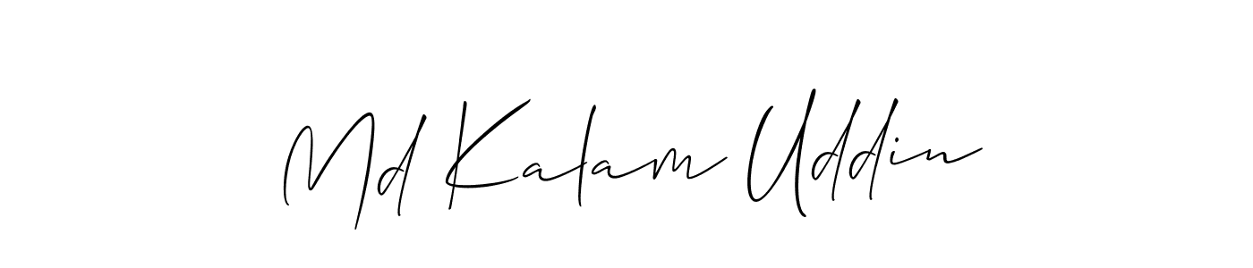It looks lik you need a new signature style for name Md Kalam Uddin. Design unique handwritten (Allison_Script) signature with our free signature maker in just a few clicks. Md Kalam Uddin signature style 2 images and pictures png
