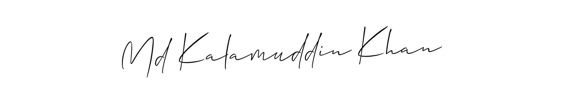 How to make Md Kalamuddin Khan name signature. Use Allison_Script style for creating short signs online. This is the latest handwritten sign. Md Kalamuddin Khan signature style 2 images and pictures png