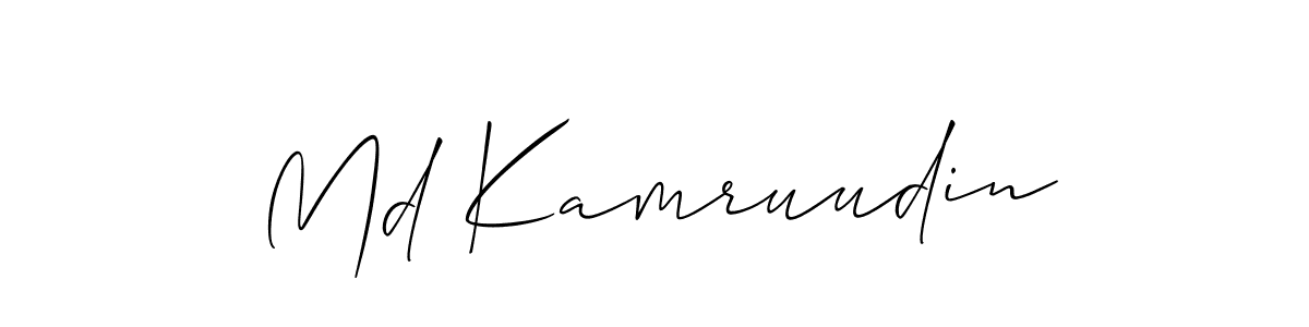 if you are searching for the best signature style for your name Md Kamruudin. so please give up your signature search. here we have designed multiple signature styles  using Allison_Script. Md Kamruudin signature style 2 images and pictures png