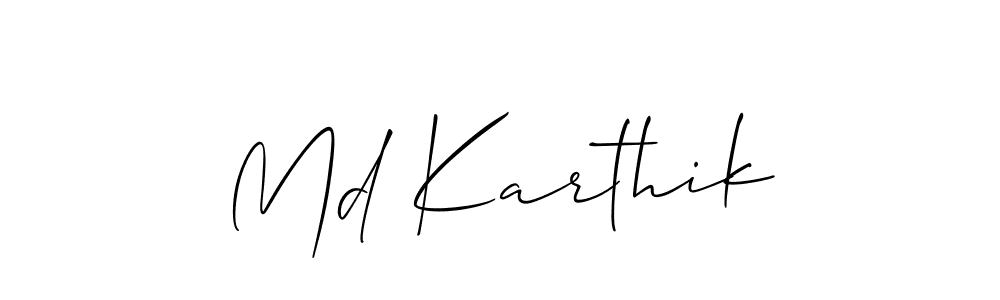 How to Draw Md Karthik signature style? Allison_Script is a latest design signature styles for name Md Karthik. Md Karthik signature style 2 images and pictures png