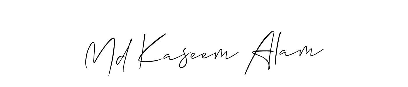 Use a signature maker to create a handwritten signature online. With this signature software, you can design (Allison_Script) your own signature for name Md Kaseem Alam. Md Kaseem Alam signature style 2 images and pictures png