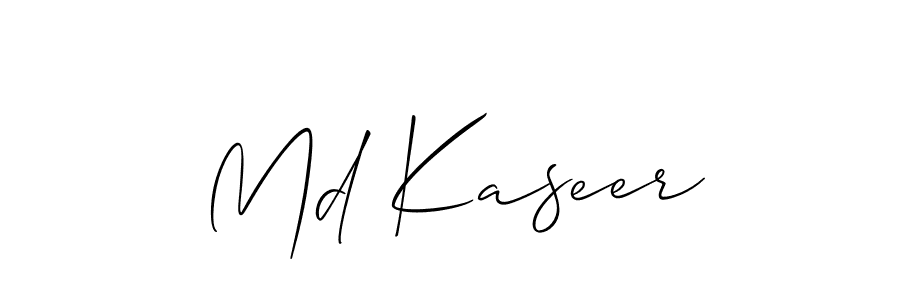 Make a beautiful signature design for name Md Kaseer. With this signature (Allison_Script) style, you can create a handwritten signature for free. Md Kaseer signature style 2 images and pictures png