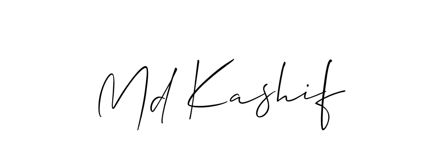 The best way (Allison_Script) to make a short signature is to pick only two or three words in your name. The name Md Kashif include a total of six letters. For converting this name. Md Kashif signature style 2 images and pictures png