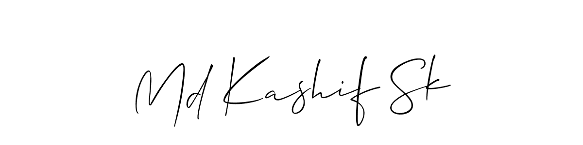 Create a beautiful signature design for name Md Kashif Sk. With this signature (Allison_Script) fonts, you can make a handwritten signature for free. Md Kashif Sk signature style 2 images and pictures png
