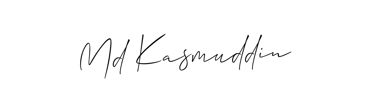 Create a beautiful signature design for name Md Kasmuddin. With this signature (Allison_Script) fonts, you can make a handwritten signature for free. Md Kasmuddin signature style 2 images and pictures png