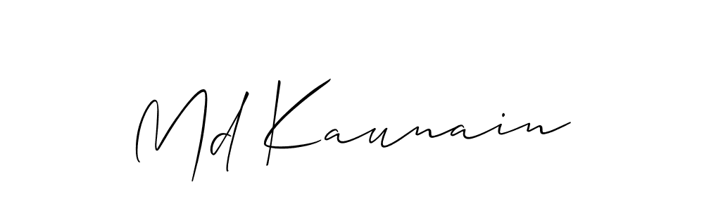 Create a beautiful signature design for name Md Kaunain. With this signature (Allison_Script) fonts, you can make a handwritten signature for free. Md Kaunain signature style 2 images and pictures png