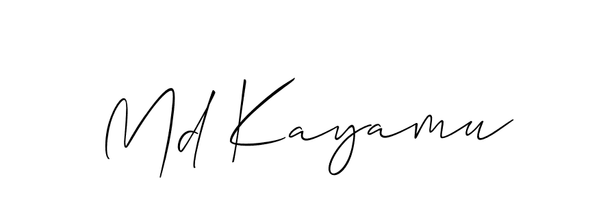 Make a short Md Kayamu signature style. Manage your documents anywhere anytime using Allison_Script. Create and add eSignatures, submit forms, share and send files easily. Md Kayamu signature style 2 images and pictures png