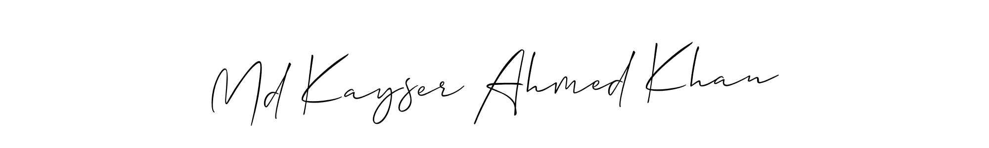How to make Md Kayser Ahmed Khan name signature. Use Allison_Script style for creating short signs online. This is the latest handwritten sign. Md Kayser Ahmed Khan signature style 2 images and pictures png