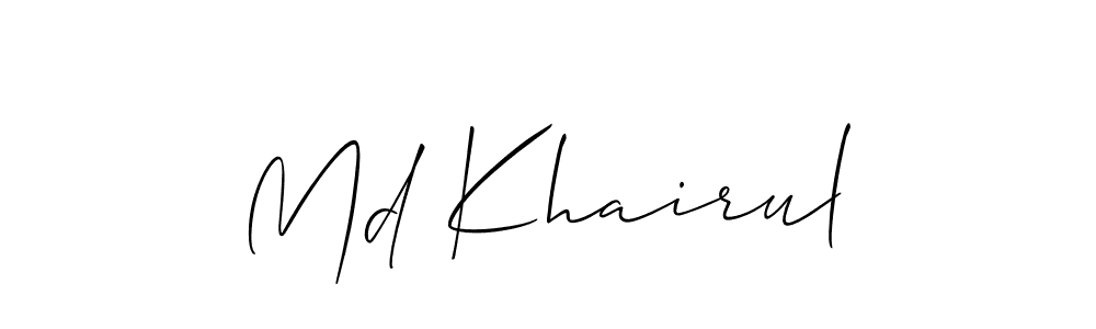 Also You can easily find your signature by using the search form. We will create Md Khairul name handwritten signature images for you free of cost using Allison_Script sign style. Md Khairul signature style 2 images and pictures png