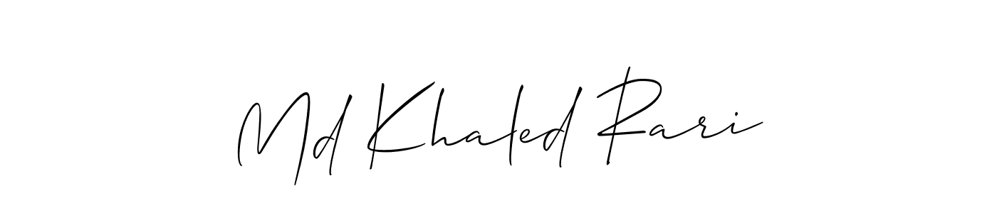 You should practise on your own different ways (Allison_Script) to write your name (Md Khaled Rari) in signature. don't let someone else do it for you. Md Khaled Rari signature style 2 images and pictures png