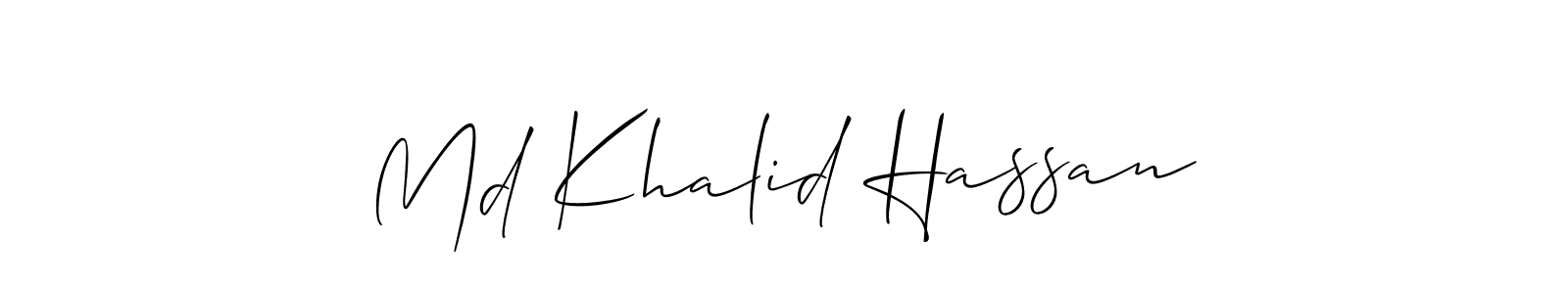 See photos of Md Khalid Hassan official signature by Spectra . Check more albums & portfolios. Read reviews & check more about Allison_Script font. Md Khalid Hassan signature style 2 images and pictures png