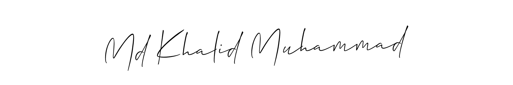 Allison_Script is a professional signature style that is perfect for those who want to add a touch of class to their signature. It is also a great choice for those who want to make their signature more unique. Get Md Khalid Muhammad name to fancy signature for free. Md Khalid Muhammad signature style 2 images and pictures png