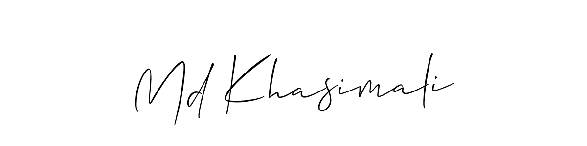 Also we have Md Khasimali name is the best signature style. Create professional handwritten signature collection using Allison_Script autograph style. Md Khasimali signature style 2 images and pictures png