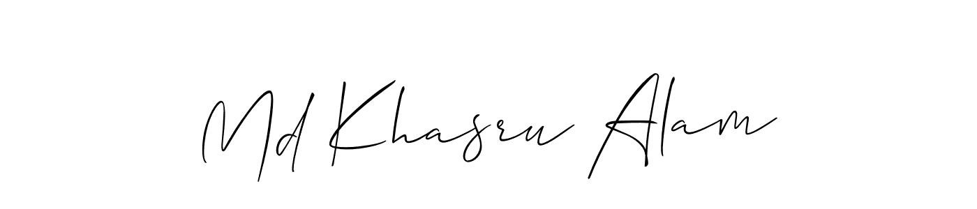 It looks lik you need a new signature style for name Md Khasru Alam. Design unique handwritten (Allison_Script) signature with our free signature maker in just a few clicks. Md Khasru Alam signature style 2 images and pictures png